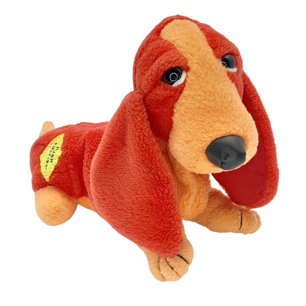 Vintage Applause Hush Puppies Basset Hound Plush Red Orange Stuffed Dog 6 inch